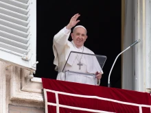 Pope Francis gives the Angelus address, June 6, 2021.